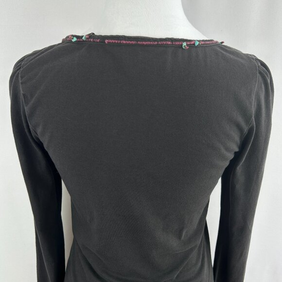 Maison Scotch boho beaded top long-sleeve cotton – Women's X-Small XS - Picture 6 of 9